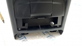 Central console armrest and cup holders Audi A4 B8 13-16 rest leather black with beige, scratches, missing plug