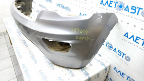 Front bumper bare top part under the trim Jeep Grand Cherokee WK2 17- silver, dented, scratches, broken fasteners, non-factory holes, made