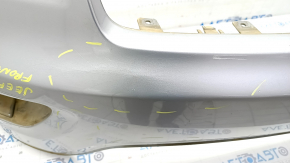Front bumper bare top part under the trim Jeep Grand Cherokee WK2 17- silver, dented, scratches, broken fasteners, non-factory holes, made