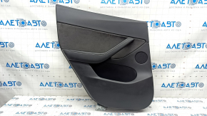Door trim card rear left Tesla Model Y 20- leather black type 1, with speaker, with suede insert, with window lift control, with door opening button, scratches