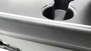 Console center armrest and cup holders Tesla Model Y 20 - leather black, type 2, scratches, bumps, abrasions