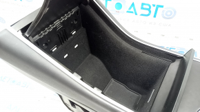 Console center armrest and cup holders Tesla Model Y 20 - leather black, type 2, scratches, bumps, abrasions