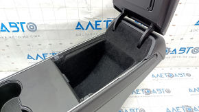 Console center armrest and cup holders Tesla Model Y 20 - leather black, type 2, scratches, bumps, abrasions