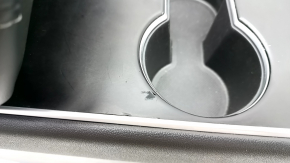 Console center armrest and cup holders Tesla Model Y 20 - leather black, type 2, scratches, bumps, abrasions