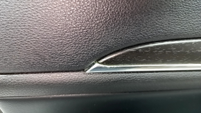 Door trim card front left Jeep Grand Cherokee WK2 14-21 black with black insert leather, leather armrest, white stitching, molding with chrome, under matt black wood, under seat memory, backlight, fie