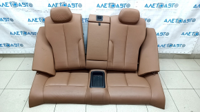Rear row of seats 2 row BMW 4 F32 14-20 Coupe without hatch in the back, brown leather, needs cleaning, bumps, scratches