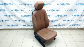 Passenger seat BMW 4 F32 14-20 Coupe with airbag, electric, heated, brown leather, faded plastic, scratches