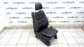 Passenger seat Jeep Grand Cherokee WK2 16-17 without airbag, electric, leather black, driftwood, non-working, rusty at the bottom, dented, needs cleaning, scratch