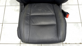 Passenger seat Jeep Grand Cherokee WK2 16-17 without airbag, electric, leather black, driftwood, non-working, rusty at the bottom, dented, needs cleaning, scratch