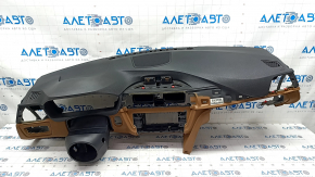 Torpedo front panel with AIRBAG BMW 4 F32/33/36 14-16 without projection, black-brown