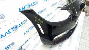 Bare front bumper BMW 4 F32/33/36 14-20 for parking sensors without headlight washers and PMA, black, scratches, pressed, sand, non-factory holes