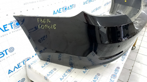 Bare rear bumper BMW 4 F36 15-16 Gran Coupe, for parking sensors without molding, black, scratches