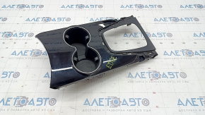 Center console trim with cup holder Ford Edge 15-18 black type 2, scratches, crack