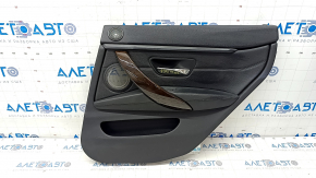 Door trim card rear right BMW 4 F36 15-20 Gran Coupe, with backlight, black leather, with Harman Kardon tweeter, bumps, chips on the handle