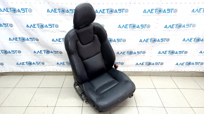 Passenger seat Volvo V90 17-22 usa without airbag, black leather, without pads and controls, driftwood, non-working electrics, needs cleaning