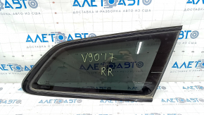 Window blind glass rear right Volvo V90 17-22 usa tinted with black molding