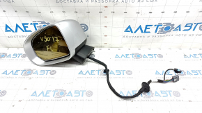 Left side mirror Volvo V90 17-22 usa 14+1 pins, turn signal, heated, auto-dimming, BSM, camera, silver, driftwood, mirror element darkened