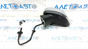 Left side mirror Volvo V90 17-22 usa 14+1 pins, turn signal, heated, auto-dimming, BSM, camera, silver, driftwood, mirror element darkened