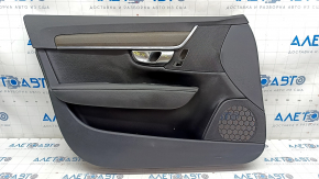 Door trim card front left Volvo V90 17-22 usa leather black, wood insert, scratches