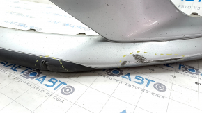 Front bare bumper Mazda 6 13-17 without washers and parking sensors, silver, torn, scratches, broken mount