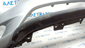 Front bare bumper Mazda 6 13-17 without washers and parking sensors, silver, torn, scratches, broken mount
