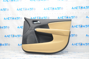 Door trim card front right Dodge Journey 11- black with dark beige insert leather, armrest leather, black stitching, for cleaning