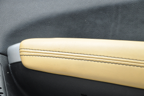 Door trim card front right Dodge Journey 11- black with dark beige insert leather, armrest leather, black stitching, for cleaning