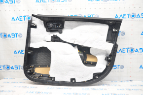 Door trim card front left Dodge Journey 11- black with dark beige insert leather, armrest leather, black stitching, for cleaning