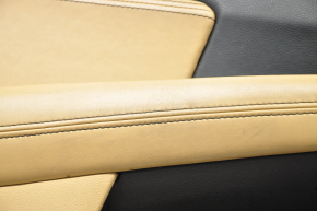 Door trim card front left Dodge Journey 11- black with dark beige insert leather, armrest leather, black stitching, for cleaning