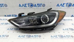 Headlight front left bare Hyundai Elantra AD 17-18 prerest, halogen with mount, sand