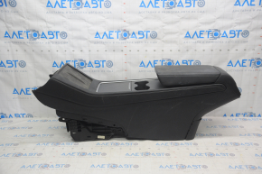 Central console armrest and cup holders Tesla Model 3 21- leather black, without wiring, scratches, for cleaning
