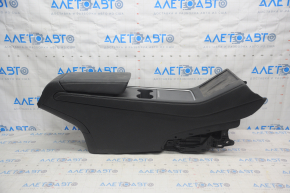 Central console armrest and cup holders Tesla Model 3 21- leather black, without wiring, scratches, for cleaning
