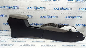 Central console armrest and cup holders Hyundai Elantra AD 17-18 black with gray under chemical, scratches, broken fastener