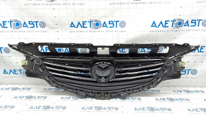 Radiator grill Mazda 6 13-17 complete with badge, chrome, sand on chrome, broken mount