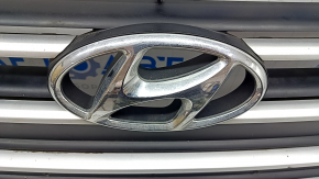 Radiator grill grill Hyundai Elantra AD 17-18 prerest, matte chrome, with emblem, scratches, sand, non-factory holes