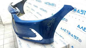 Front bumper bare Hyundai Elantra AD 17-18 pre-rest blue, torn, dented, scratches, broken mount