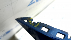 Front bumper bare Hyundai Elantra AD 17-18 pre-rest blue, torn, dented, scratches, broken mount
