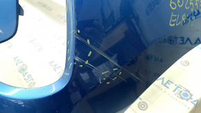 Front bumper bare Hyundai Elantra AD 17-18 pre-rest blue, torn, dented, scratches, broken mount