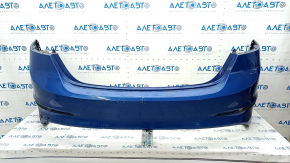 Rear bumper bare Hyundai Elantra AD 17-18 pre-rest, blue, torn, dented, scratches, broken fasteners, made