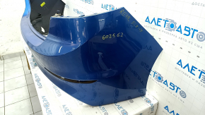 Rear bumper bare Hyundai Elantra AD 17-18 pre-rest, blue, torn, dented, scratches, broken fasteners, made