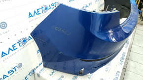 Rear bumper bare Hyundai Elantra AD 17-18 pre-rest, blue, torn, dented, scratches, broken fasteners, made