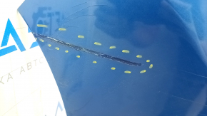 Rear bumper bare Hyundai Elantra AD 17-18 pre-rest, blue, torn, dented, scratches, broken fasteners, made