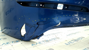 Rear bumper bare Hyundai Elantra AD 17-18 pre-rest, blue, torn, dented, scratches, broken fasteners, made