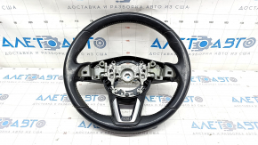Naked steering wheel Mazda 6 13-21 black leather, gray insert, worn, for re-upholstery, for dry cleaning