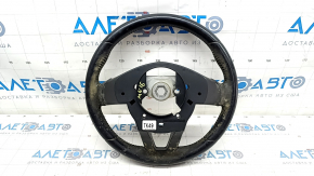 Naked steering wheel Mazda 6 13-21 black leather, gray insert, worn, for re-upholstery, for dry cleaning