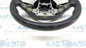 Naked steering wheel Mazda 6 13-21 black leather, gray insert, worn, for re-upholstery, for dry cleaning