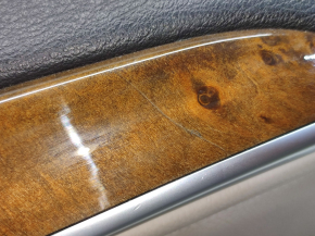 Door trim card front right BMW X5 E70 07-13 black, beige insert, wood trim, handle defect, cracked varnish, bumps