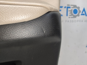 Door trim card front right BMW X5 E70 07-13 black, beige insert, wood trim, handle defect, cracked varnish, bumps