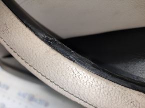 Door trim card front right BMW X5 E70 07-13 black, beige insert, wood trim, handle defect, cracked varnish, bumps