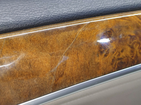 Door trim card front right BMW X5 E70 07-13 black, beige insert, wood trim, handle defect, cracked varnish, bumps